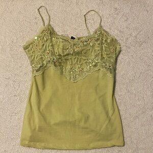 SOLD Eyeshadow Lace Trim Camisole in Light Green